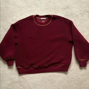 Uniqlo X JW ANDERSON Collection Burgundy Crew Neck Sweater